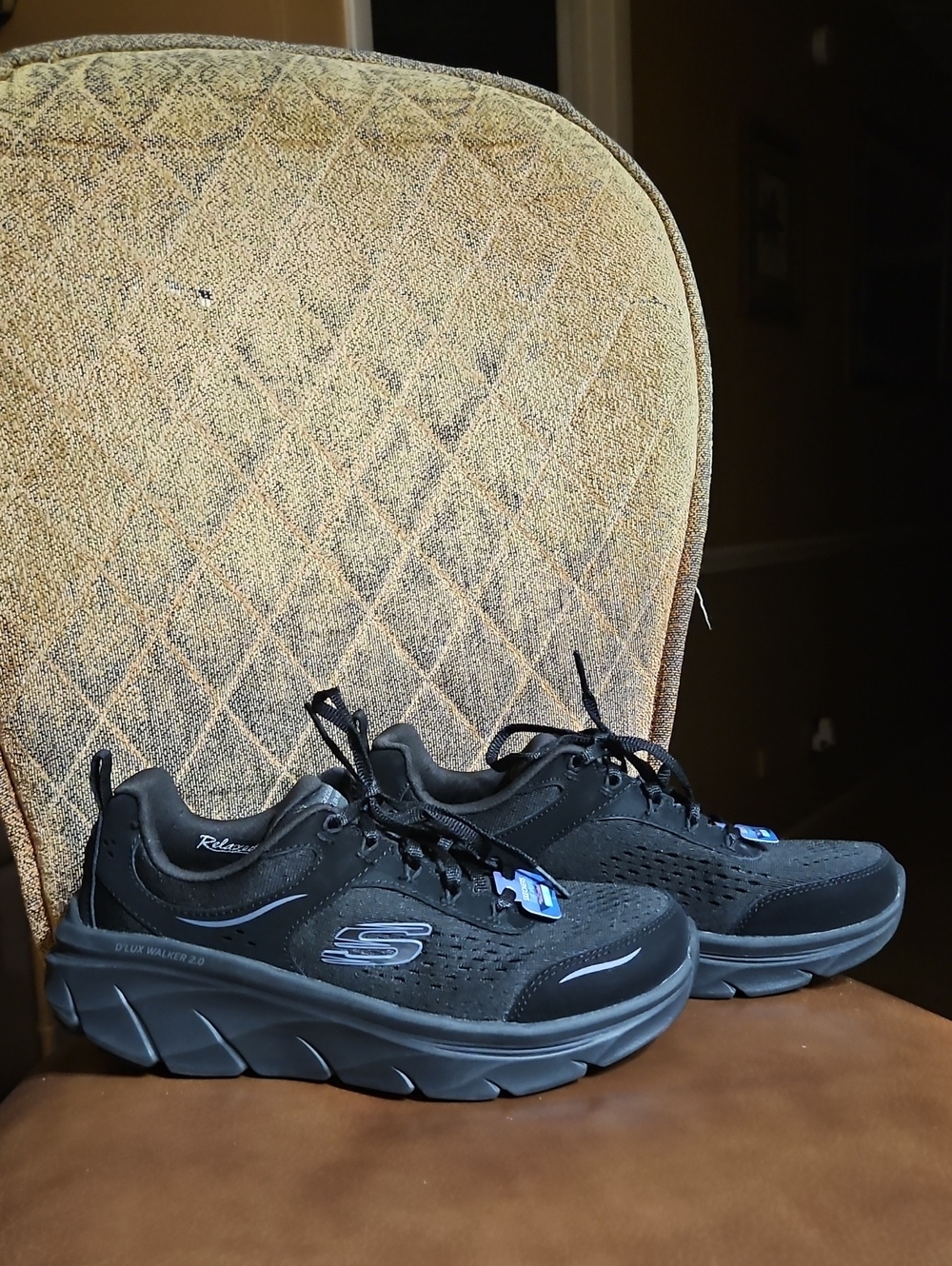 Skechers Black Athletic Walking Shoes